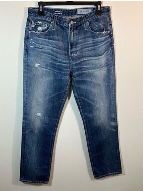 NWT Adriano Goldschmied AGED Denim The Isabelle High Rise Straight Crop Jeans 28